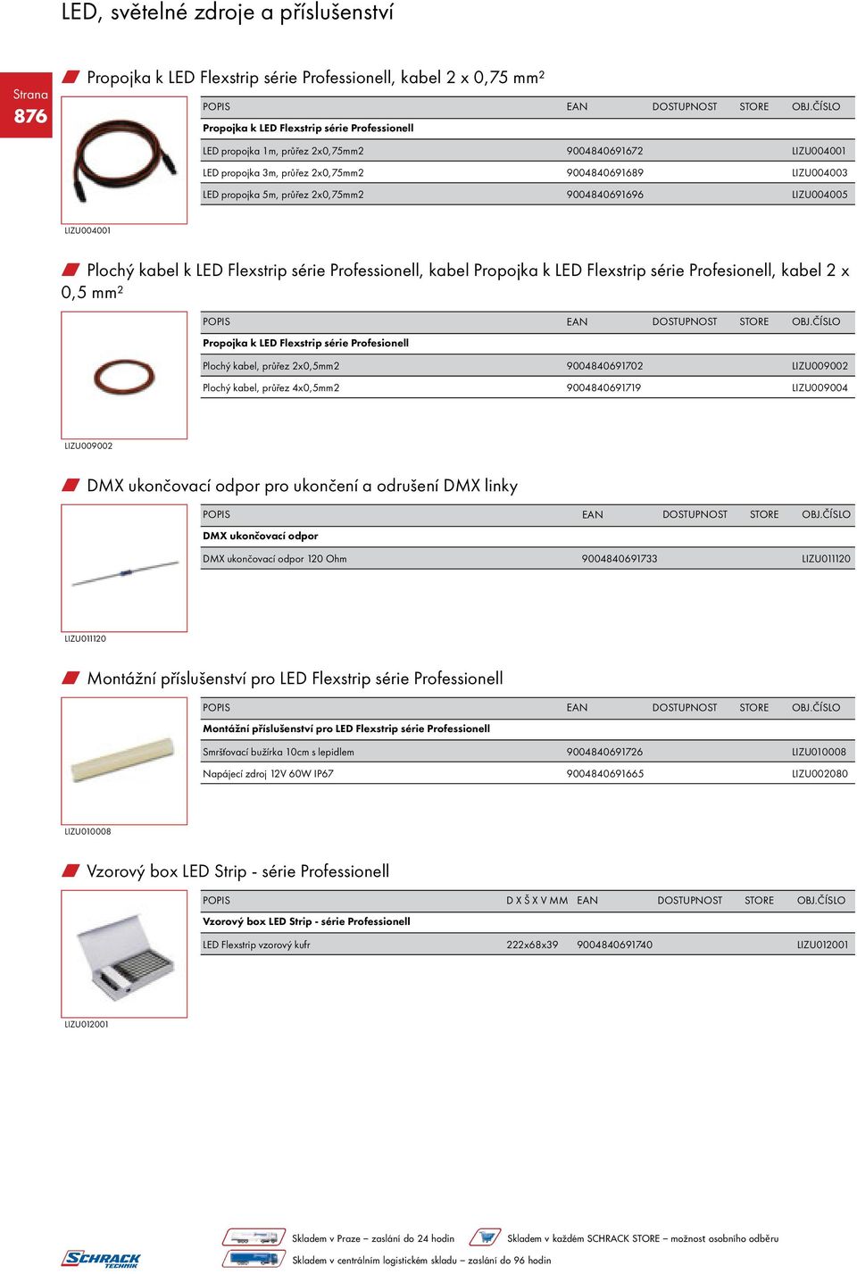 Profesionell, kabel 2 x 0,5 mm² Propojka k LED Flexstrip série Profesionell Plochý kabel, průřez 2x0,5mm2 9004840691702 LIZU009002 Plochý kabel, průřez 4x0,5mm2 9004840691719 LIZU009004 LIZU009002 w