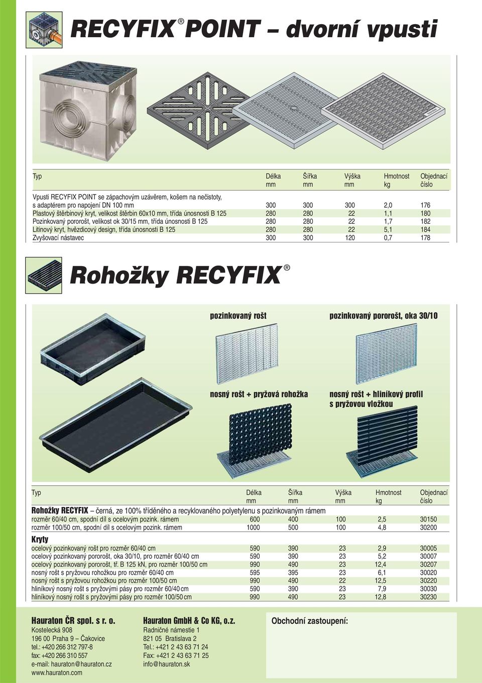 design, třída únosnosti B 125 280 280 22 5,1 184 Zvyšovací nástavec 300 300 120 0,7 178 Rohožky pozinkovaný rošt pozinkovaný pororošt, oka 30/10 nosný rošt + pryžová rohožka nosný rošt + hliníkový