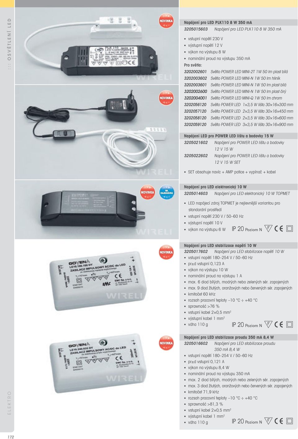 MINI-N 1W 50 lm plast čirý 3202004001 Světlo POWER LED MINI-Q 1W 50 lm chrom 3202056120 Světlo POWER LED 1 3,5 W lišta 30 16 300 mm 3202057120 Světlo POWER LED 2 3,5 W lišta 30 16 450 mm 3202058120