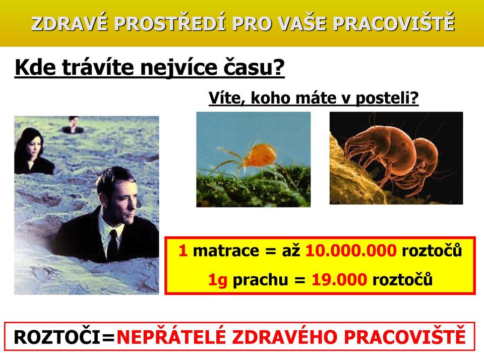 Víte, koho máte v posteli? 1 matrace = až 10.