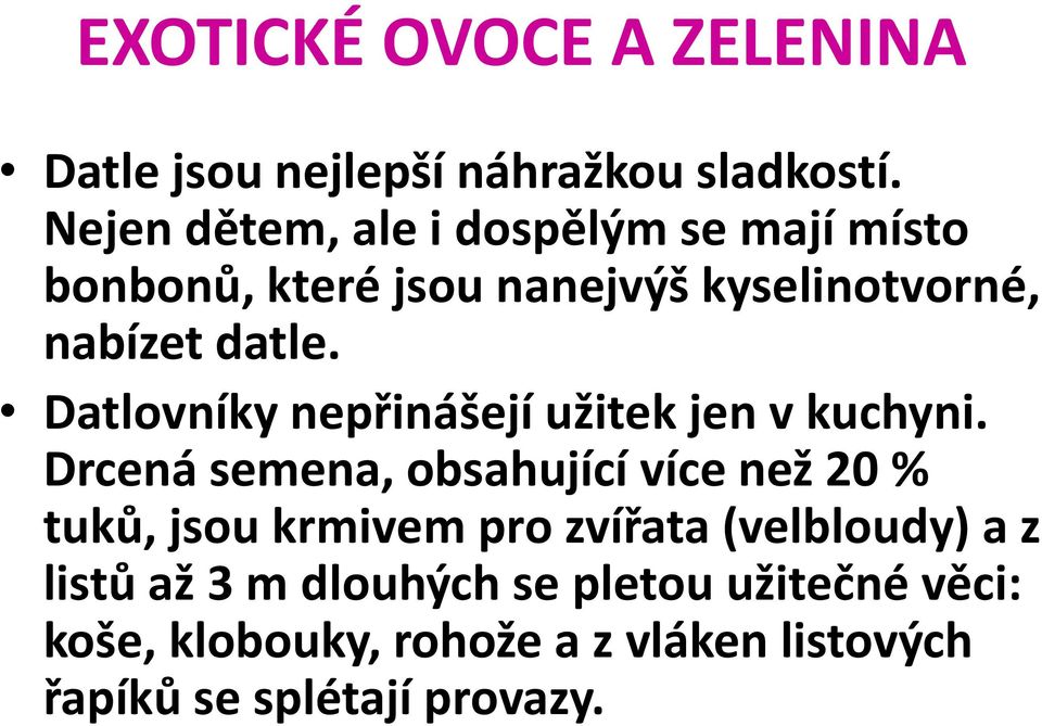 datle. Datlovníky nepřinášejí užitek jen v kuchyni.