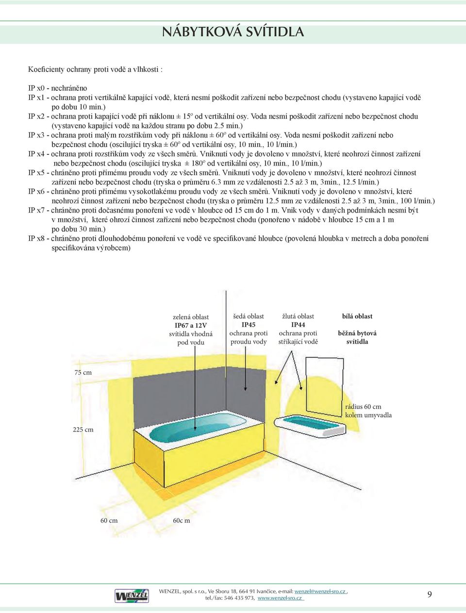 Voda nesmí poškodit zařízení nebo bezpečnost chodu (vystaveno kapající vodě na každou stranu po dobu 2.5 min.) IP x3 - ochrana proti malým rozstřikům vody při náklonu ± 60º od vertikální osy.