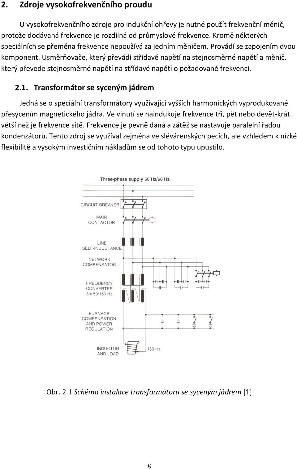 Usměrňovače, který převádí střídavé napětí na stejnosměrné napětí a měnič, který převede stejnosměrné napětí na střídavé napětí o požadované frekvenci. 2.1.