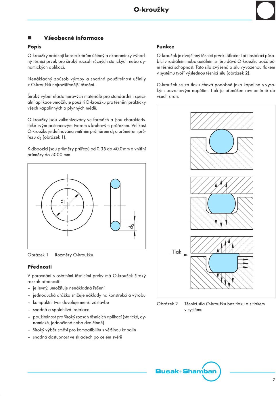 Široký výběr elastomerových materiálů pro standardní i speciální aplikace umožňuje použití O-kroužku pro těsnění prakticky všech kapalinných a plynných médií.