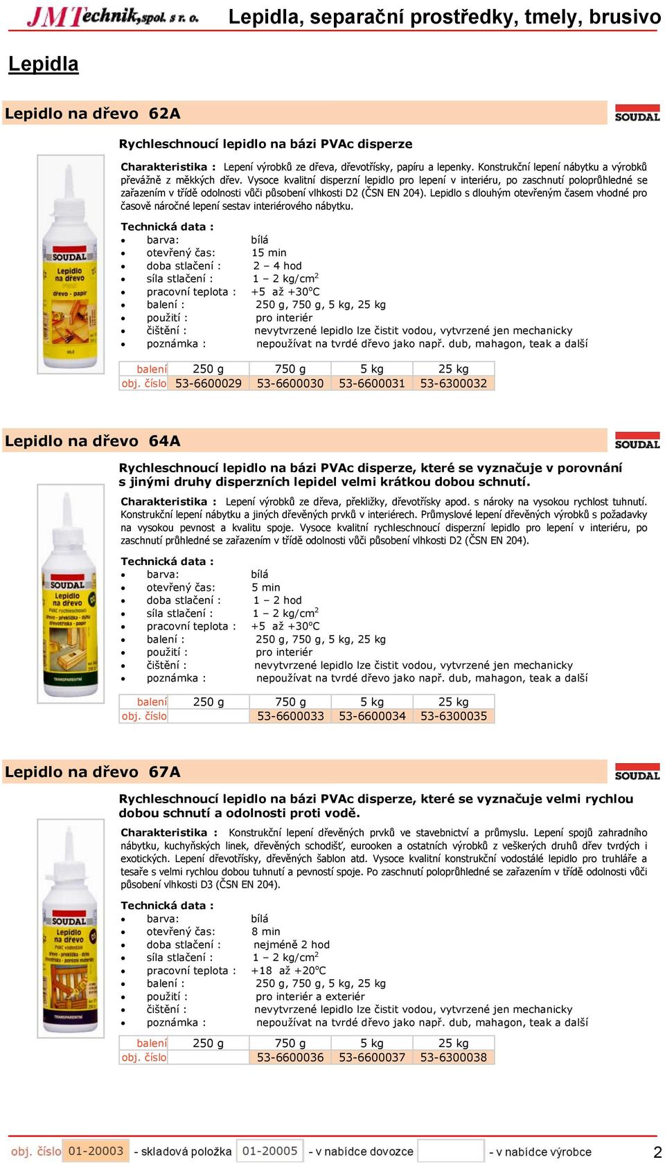 Vysoce kvalitní disperzní lepidlo pro lepení v interiéru, po zaschnutí poloprůhledné se zařazením v třídě odolnosti vůči působení vlhkosti D2 (ČSN EN 204).