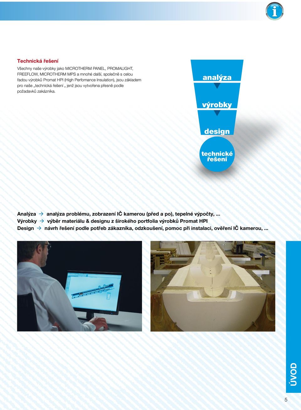 analýza výrobky design technické řešení Analýza analýza problému, zobrazení IČ kamerou (před a po), tepelné výpočty,.