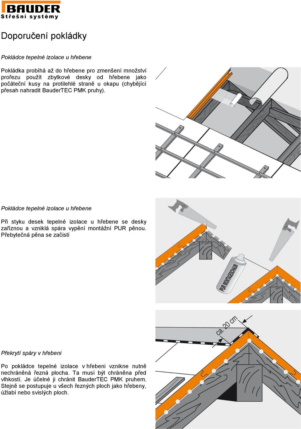 BauderPIR tepelné izolace na krokvi.. Návod k pokládce.. - PDF Stažení  zdarma