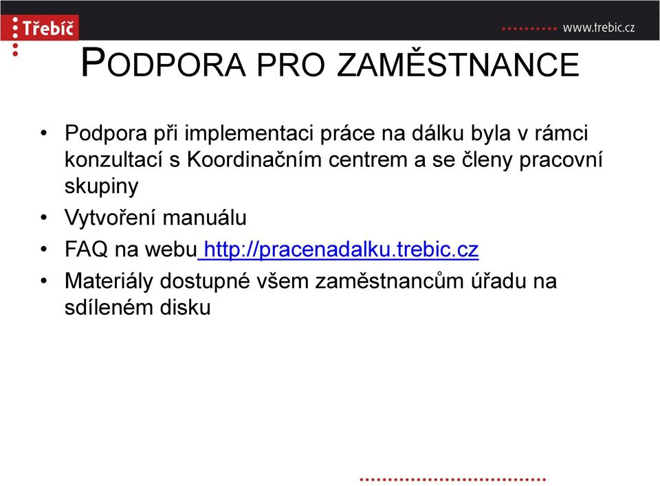 pracovní skupiny Vytvoření manuálu FAQ na webu