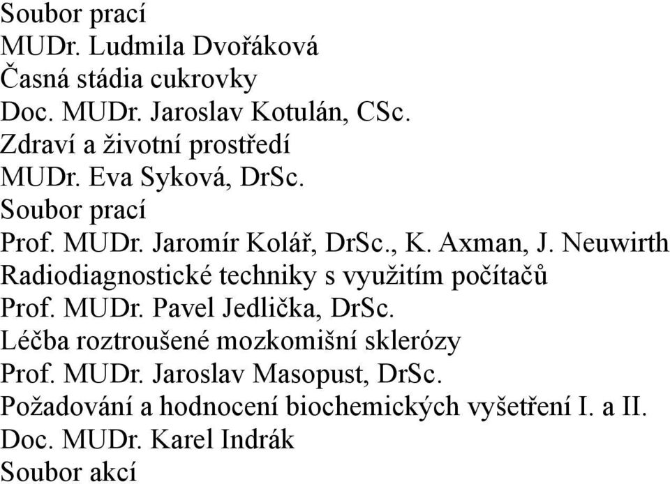 Neuwirth Radiodiagnostické techniky s využitím počítačů Prof. MUDr. Pavel Jedlička, DrSc.