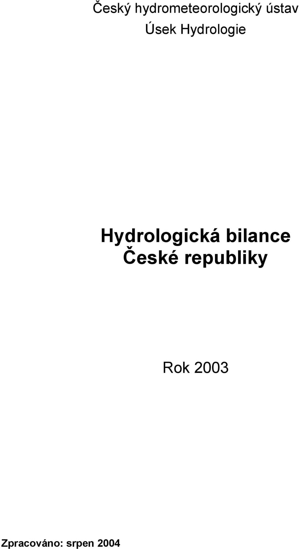 Hydrologická bilance České