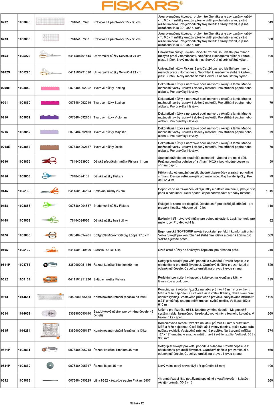 Jsou vyznačeny čtverce,  Univerzální nůžky Fiskars ServoCut 21 cm jsou ideální pro mnoho různých prací v domácnosti. Například k snadnému střihání kartonu, plastu i látek.