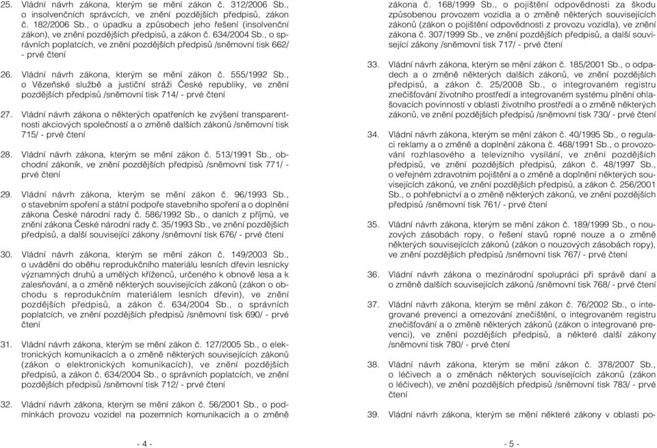 Vládní návrh zákona, kterým se mění zákon č. 555/1992 Sb., o Vězeňské službě a justiční stráži České republiky, ve znění pozdějších předpisů /sněmovní tisk 714/ - prvé čtení 27.