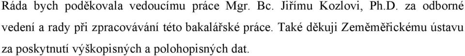 za odborné vedení a rady při zpracovávání této