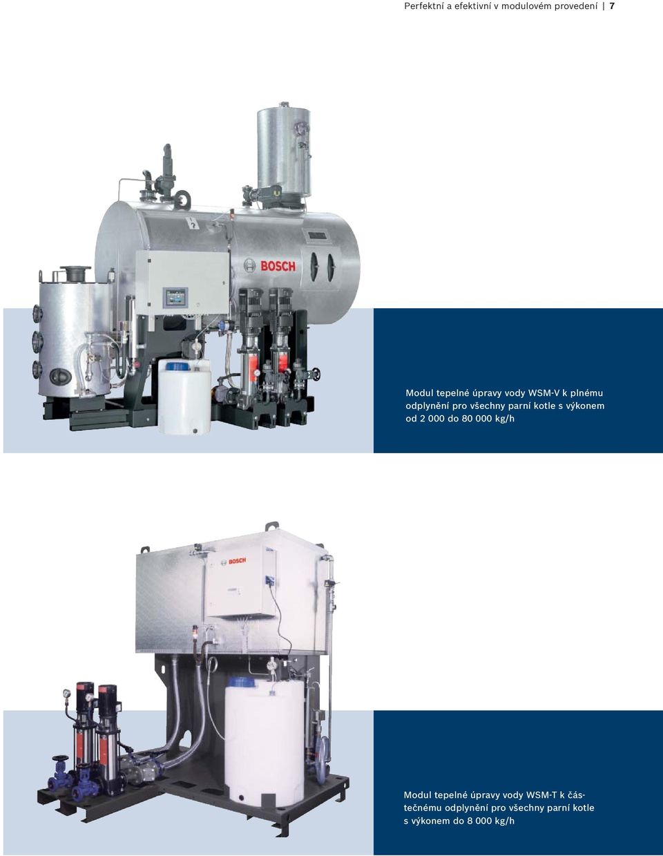 výkonem od 2 000 do 80 000 kg/h Modul tepelné úpravy vody WSM-T