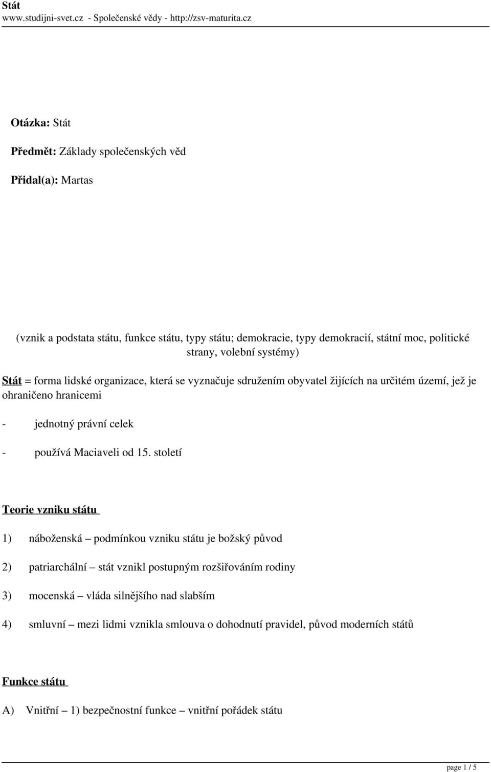 Maciaveli od 15.