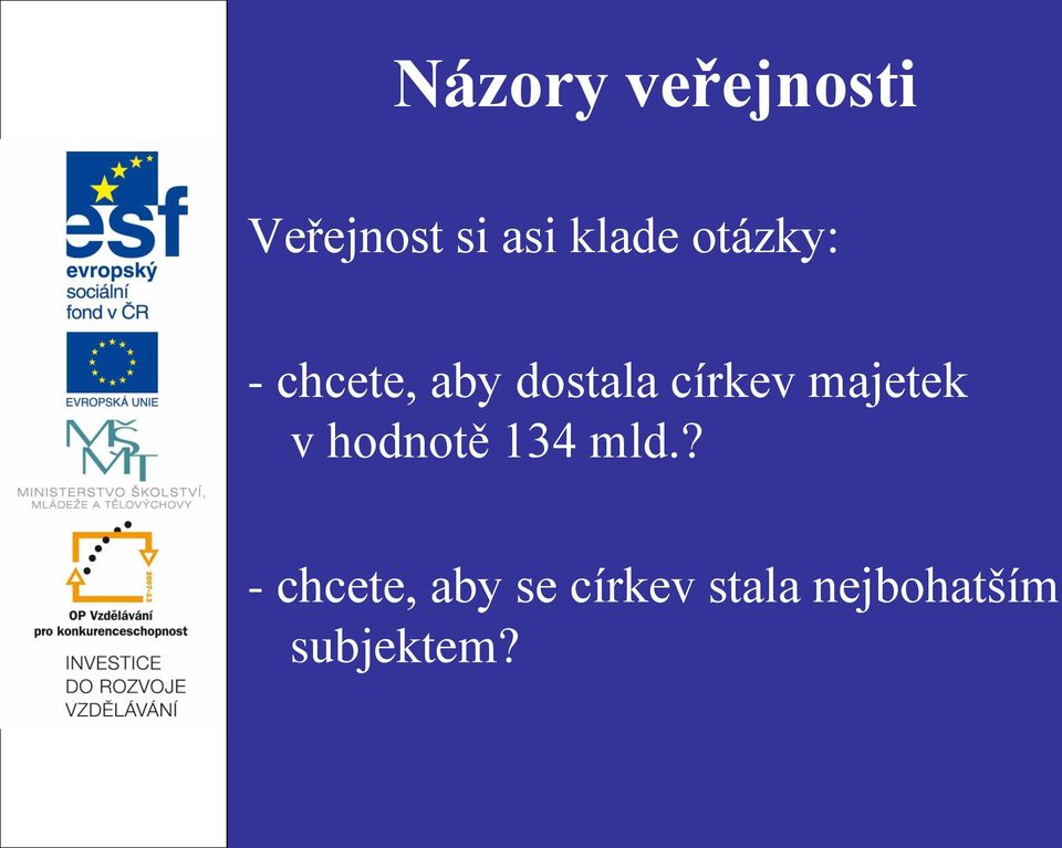 církev majetek v hodnotě 134 mld.