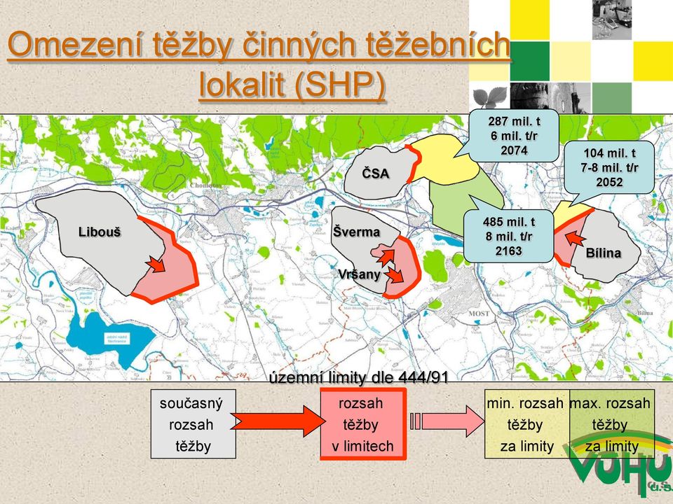 t/r 2163 Bílina Vršany územní limity dle 444/91 současný rozsah min.