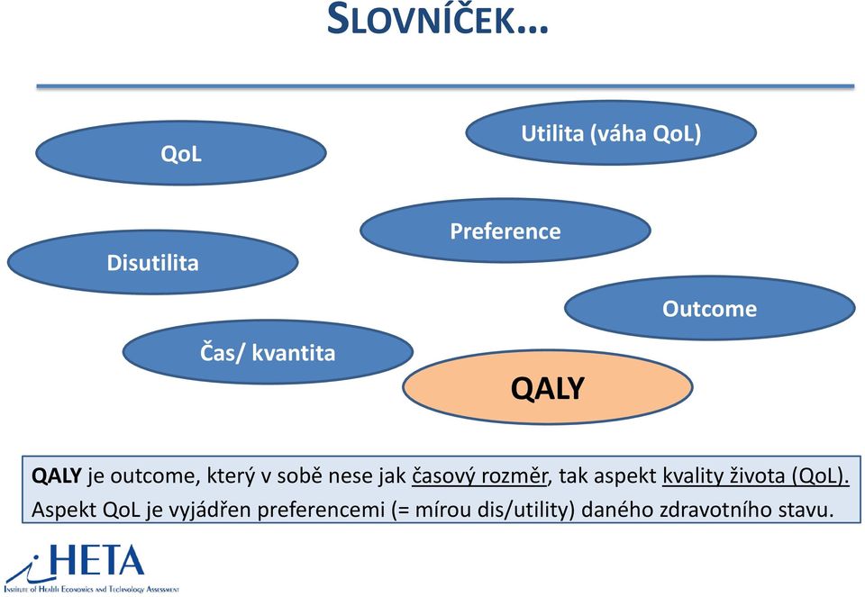 časový rozměr, tak aspekt kvality života (QoL).