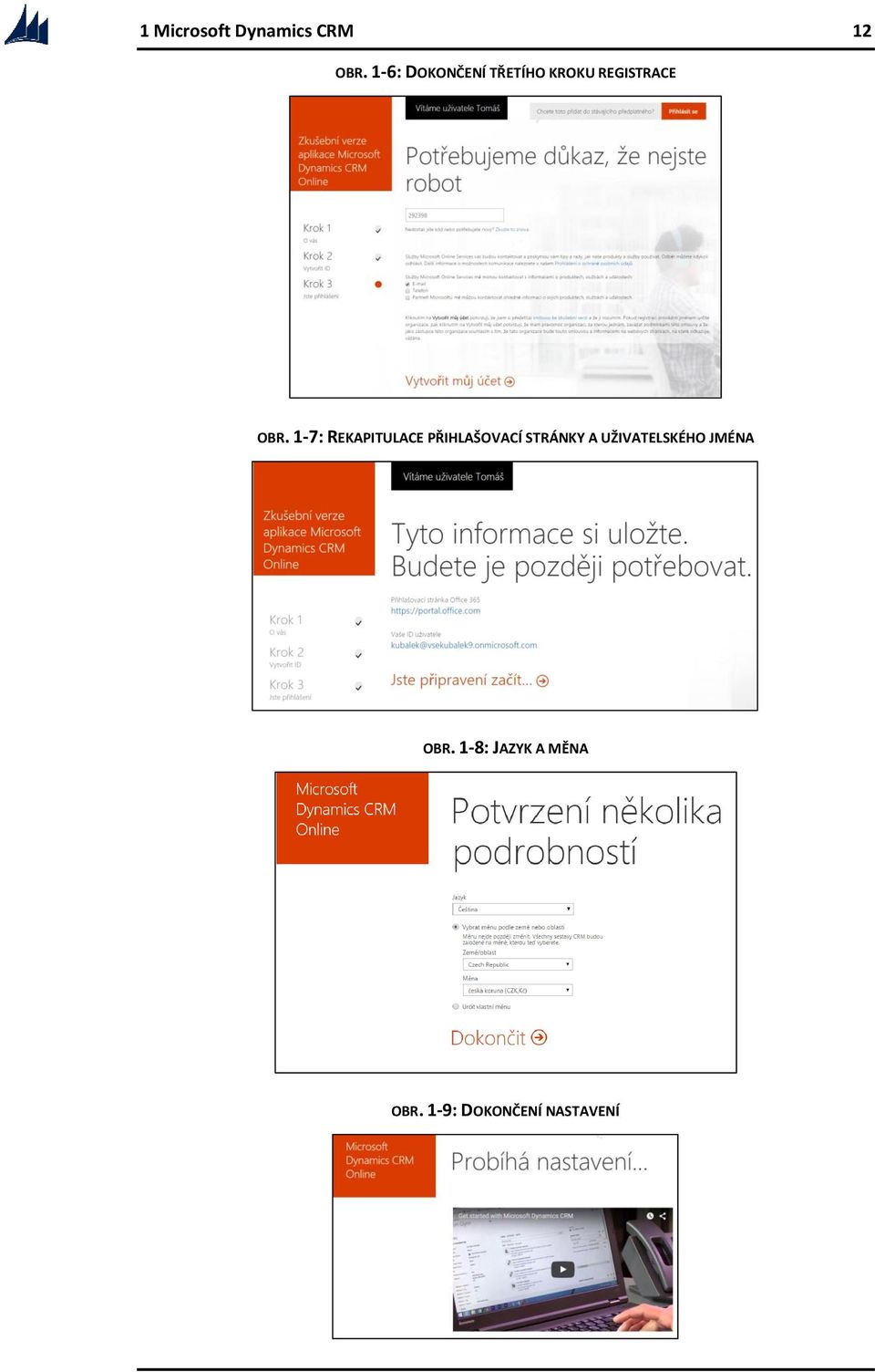 1-7: REKAPITULACE PŘIHLAŠOVACÍ STRÁNKY A