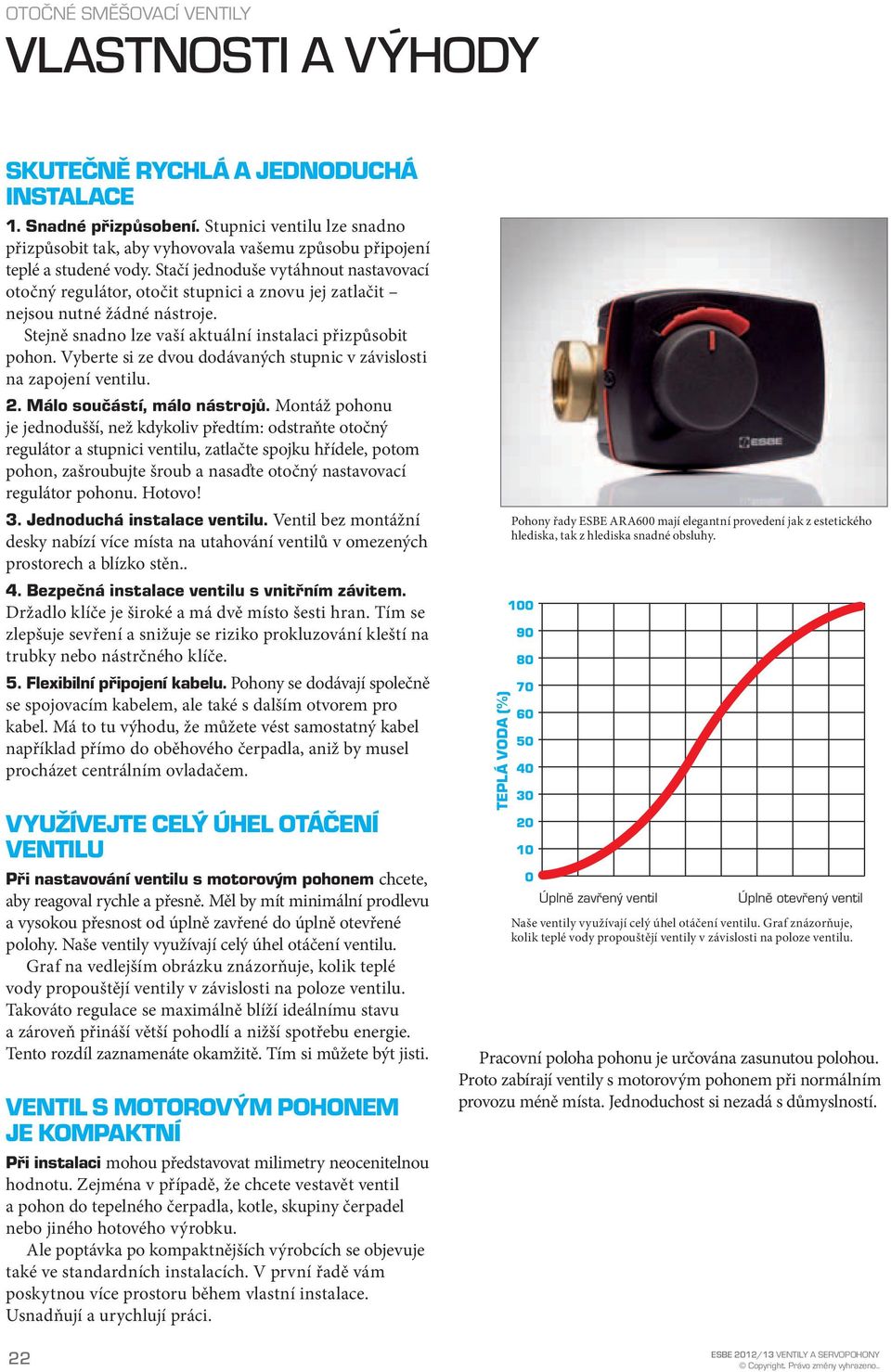 Vyberte si ze dvou dodávaných stupnic v závislosti na zapojení ventilu.. Málo součástí, málo nástrojů.