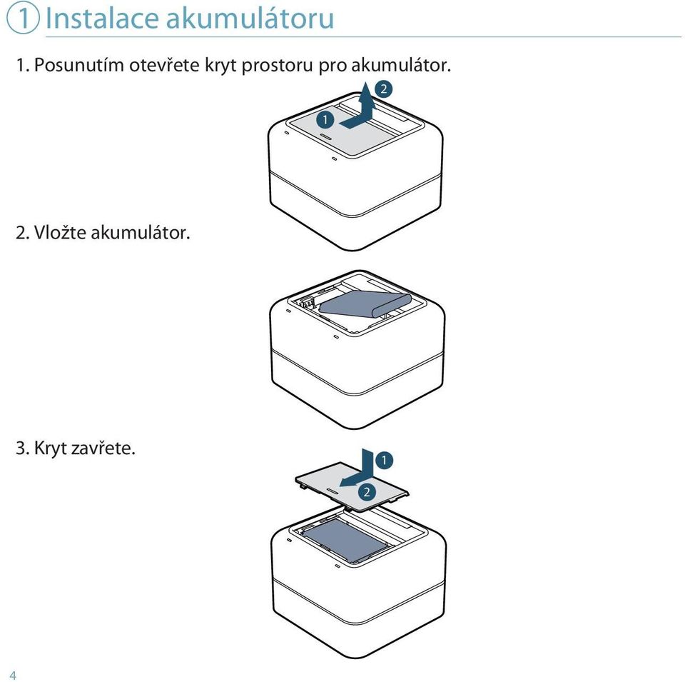 prostoru pro akumulátor. 2 1 2.