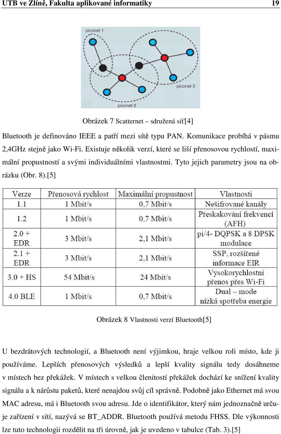 [5] Obrázek 8 Vlastnosti verzí Bluetooth[5] U bezdrátových technologií, a Bluetooth není výjimkou, hraje velkou roli místo, kde ji používáme.