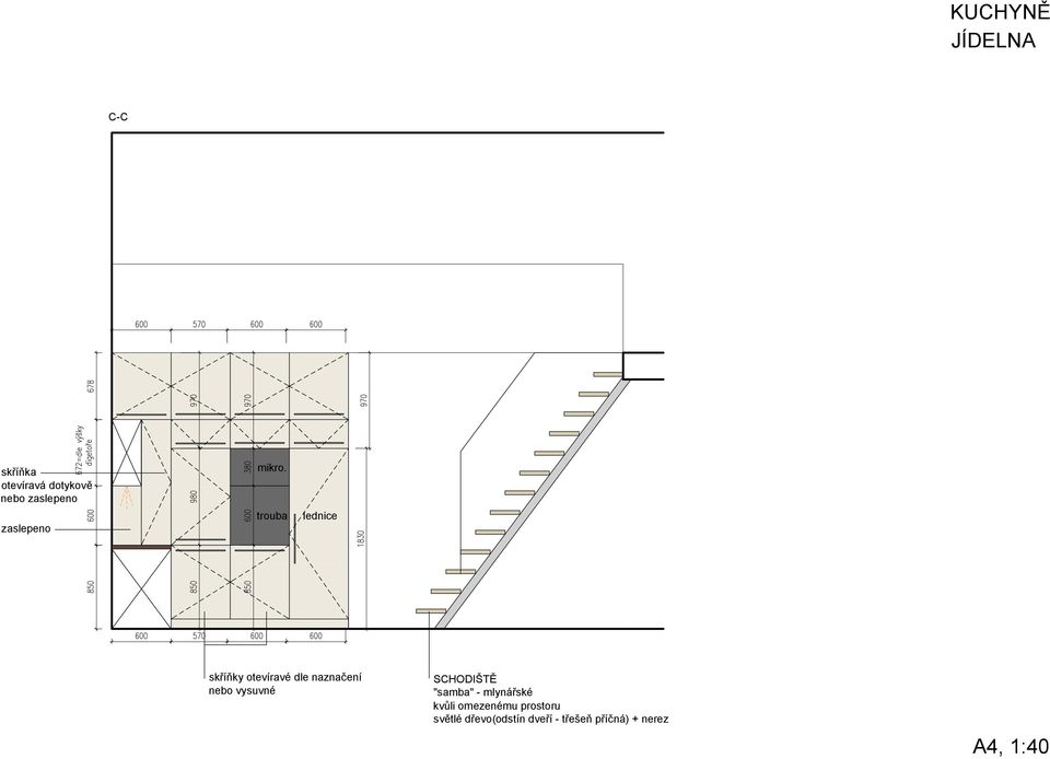 trouba lednice skříňky otevíravé dle naznačení nebo vysuvné