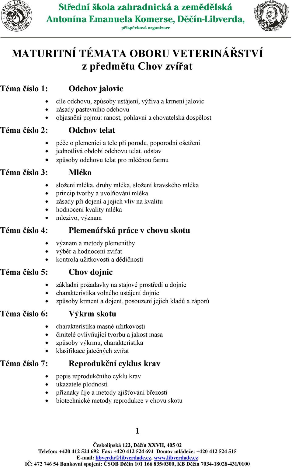 období odchovu telat, odstav způsoby odchovu telat pro mléčnou farmu Mléko složení mléka, druhy mléka, složení kravského mléka princip tvorby a uvolňování mléka zásady při dojení a jejich vliv na