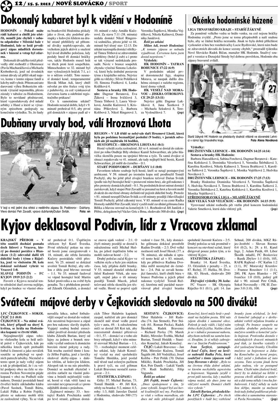 hrál prvoligový zápas mladších dorostenek v házené a vstup byl zdarma.