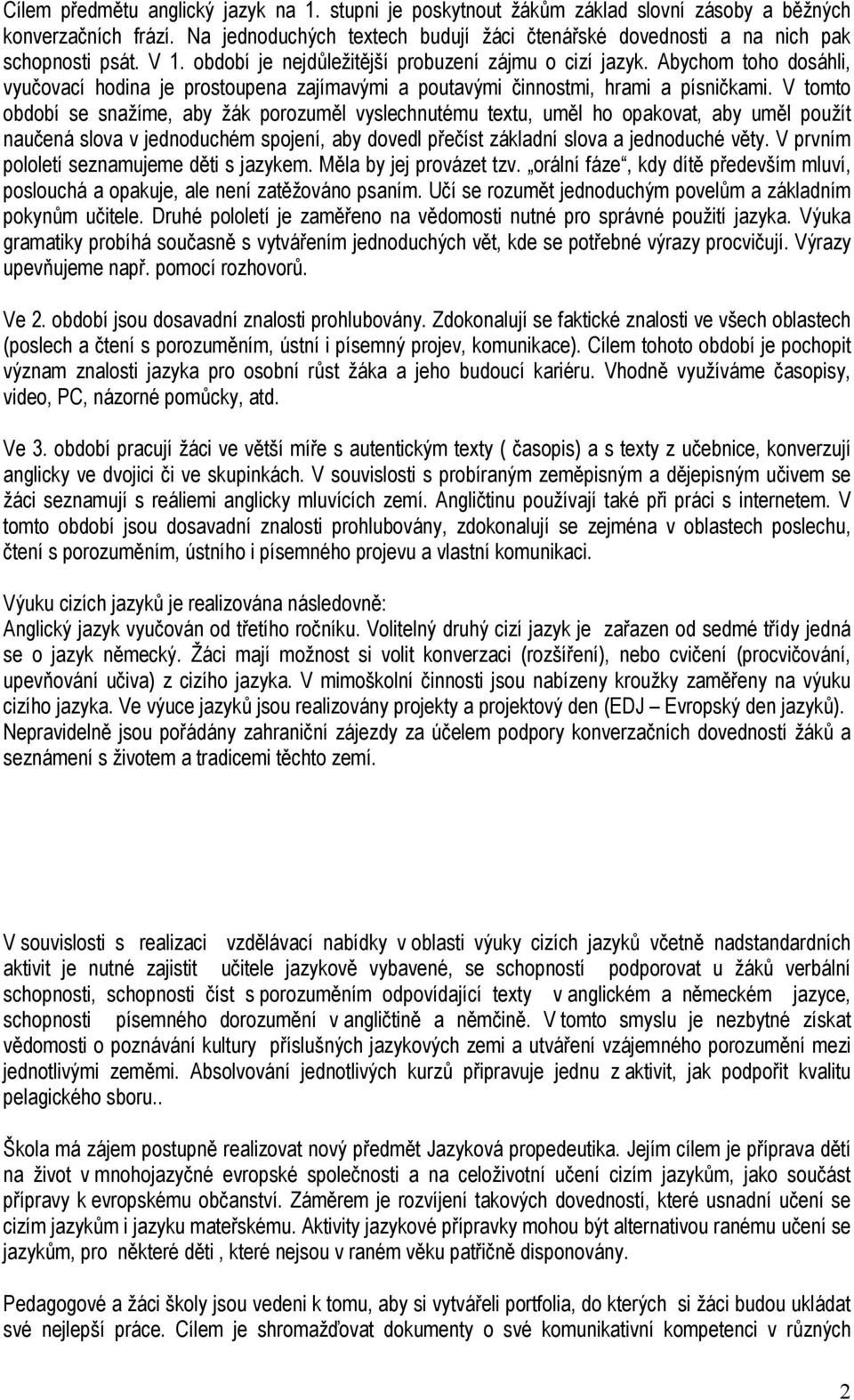 Abychom toho dosáhli, vyučovací hodina je prostoupena zajímavými a poutavými činnostmi, hrami a písničkami.