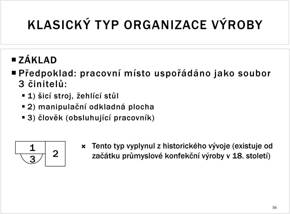 plocha 3) člověk (obsluhující pracovník) 1 3 2 Tento typ vyplynul z