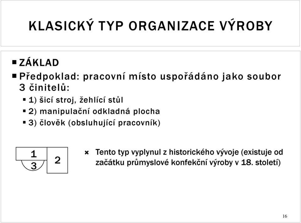 plocha 3) člověk (obsluhující pracovník) 1 3 2 Tento typ vyplynul z