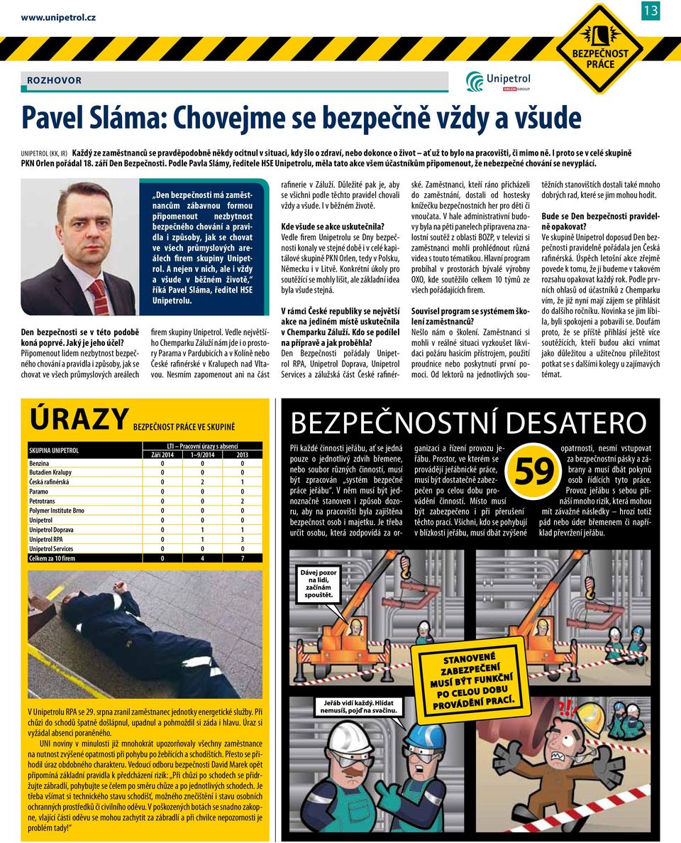 ať už to bylo na pracovišti, či mimo ně. I proto se v celé skupině PKN Orlen pořádal 18. září Den Bezpečnosti.