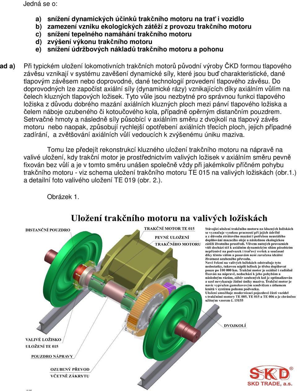 systému zavěšení dynamické síly, které jsou buď charakteristické, dané tlapovým závěsem nebo doprovodné, dané technologií provedení tlapového závěsu.