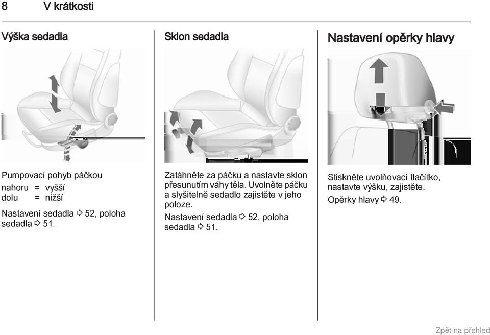 Zatáhněte za páčku a nastavte sklon přesunutím váhy těla.