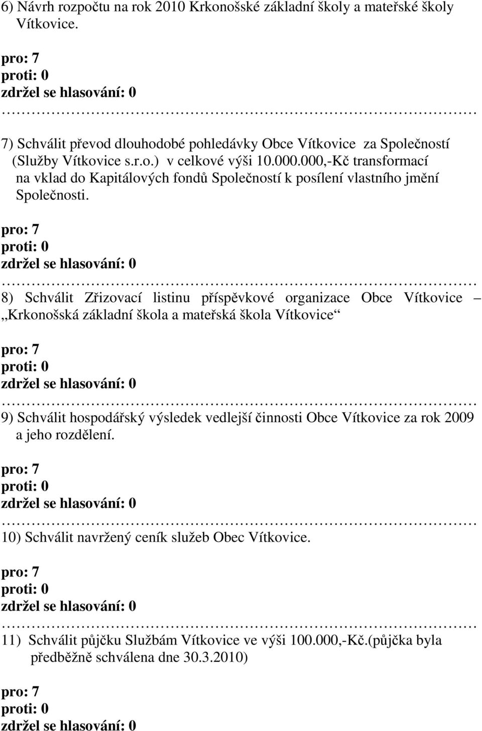 000,-Kč transformací na vklad do Kapitálových fondů Společností k posílení vlastního jmění Společnosti.