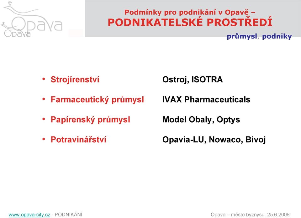 Papírenský průmysl Potravinářství Ostroj, ISOTRA IVAX