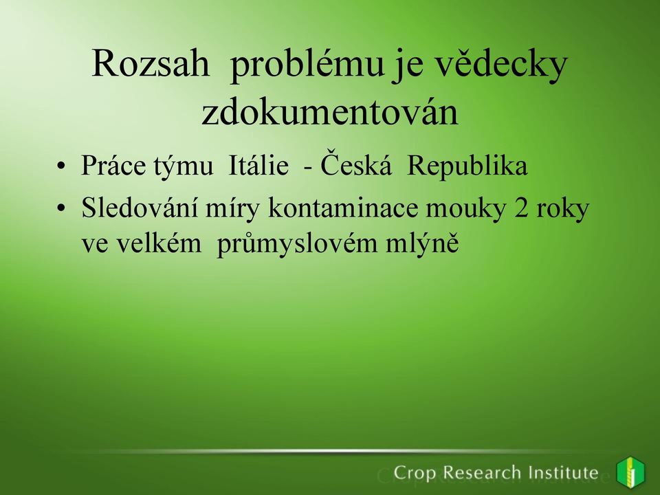 Česká Republika Sledování míry