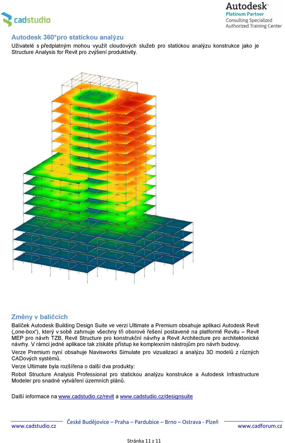 platformě Revitu Revit MEP pro návrh TZB, Revit Structure pro konstrukční návrhy a Revit Architecture pro architektonické návrhy.