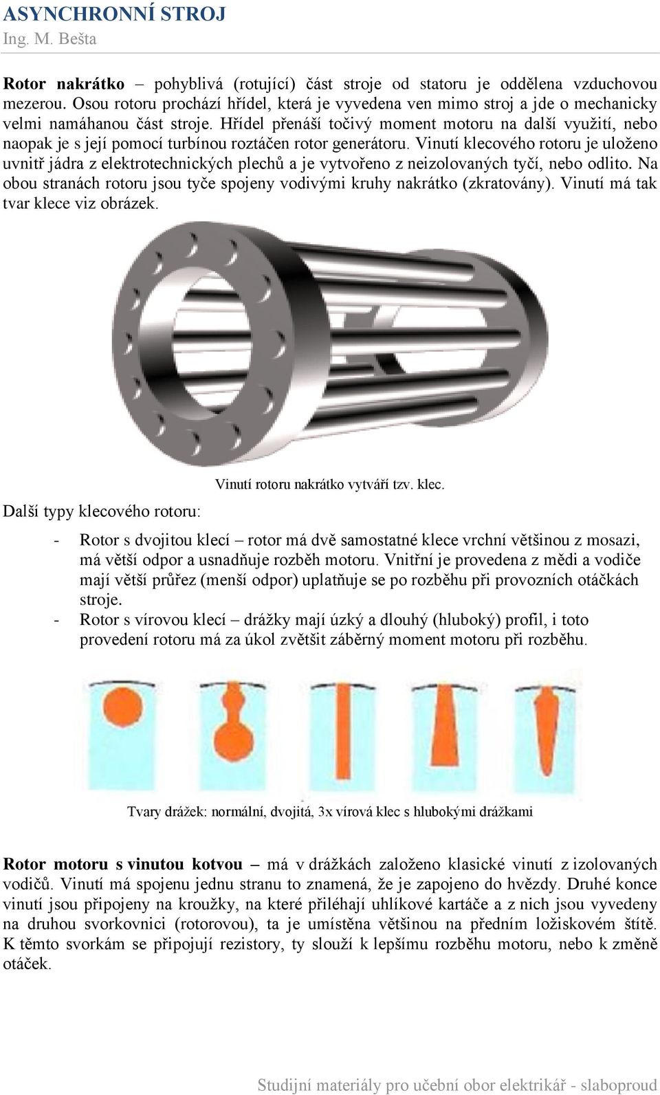 ASYNCHRONNÍ STROJ. Trojfázové asynchronní stroje. n s = 60.f. Ing. M. Bešta  - PDF Free Download