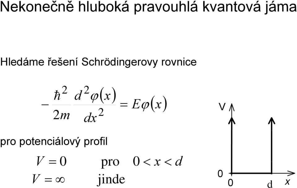 ϕ ( x ) m dx = Eϕ ( x ) V pro potenciálový