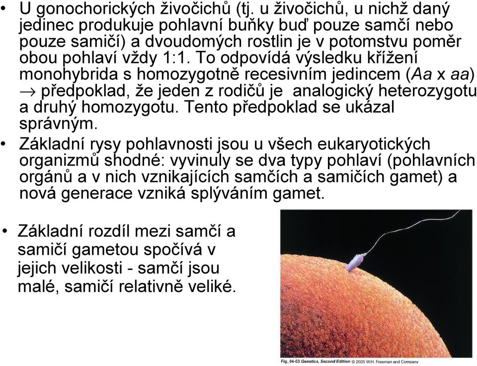 To odpovídá výsledku křížení monohybrida s homozygotně recesivním jedincem (Aa x aa) předpoklad, že jeden z rodičů je analogický heterozygotu a druhý homozygotu.