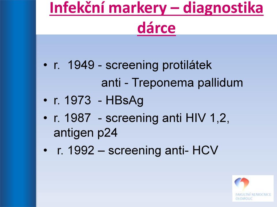 1973 - HBsAg anti - Treponema pallidum r.