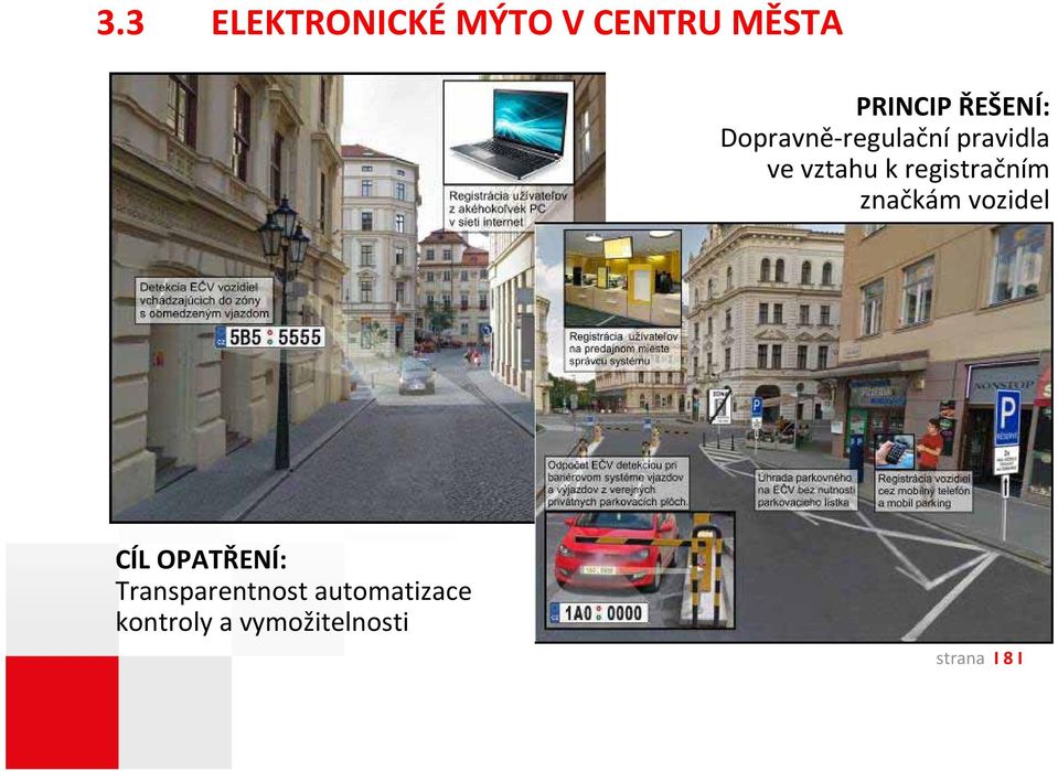 registračním značkám vozidel CÍL OPATŘENÍ: