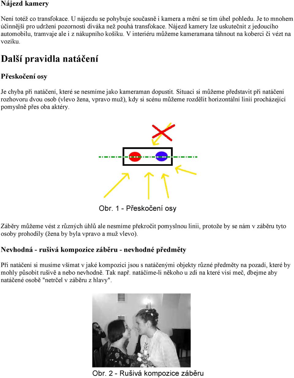 Další pravidla natáčení Přeskočení osy Je chyba při natáčení, které se nesmíme jako kameraman dopustit.