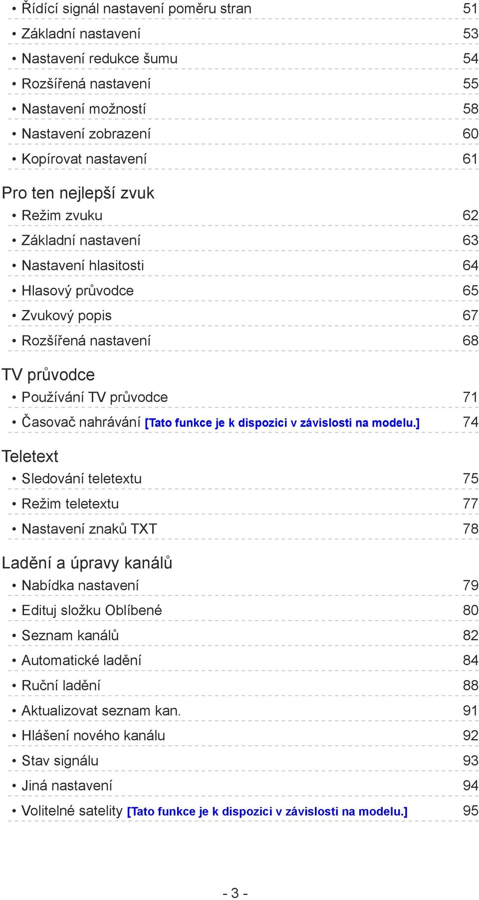 dispozici v závislosti na modelu.