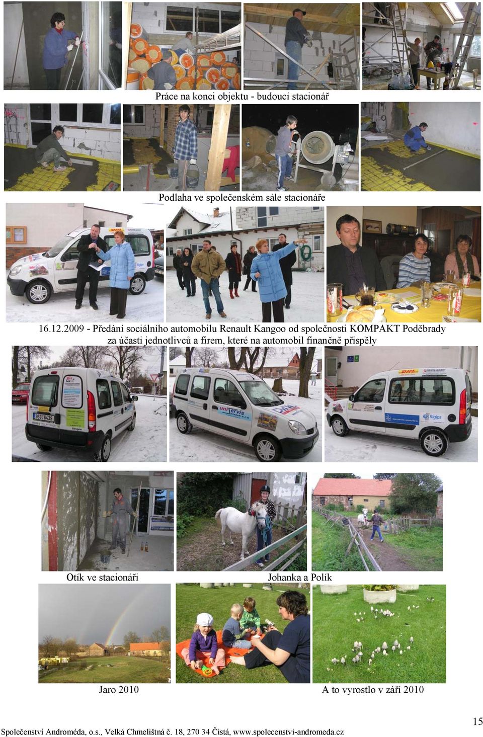 2009 - Předání sociálního automobilu Renault Kangoo od společnosti KOMPAKT