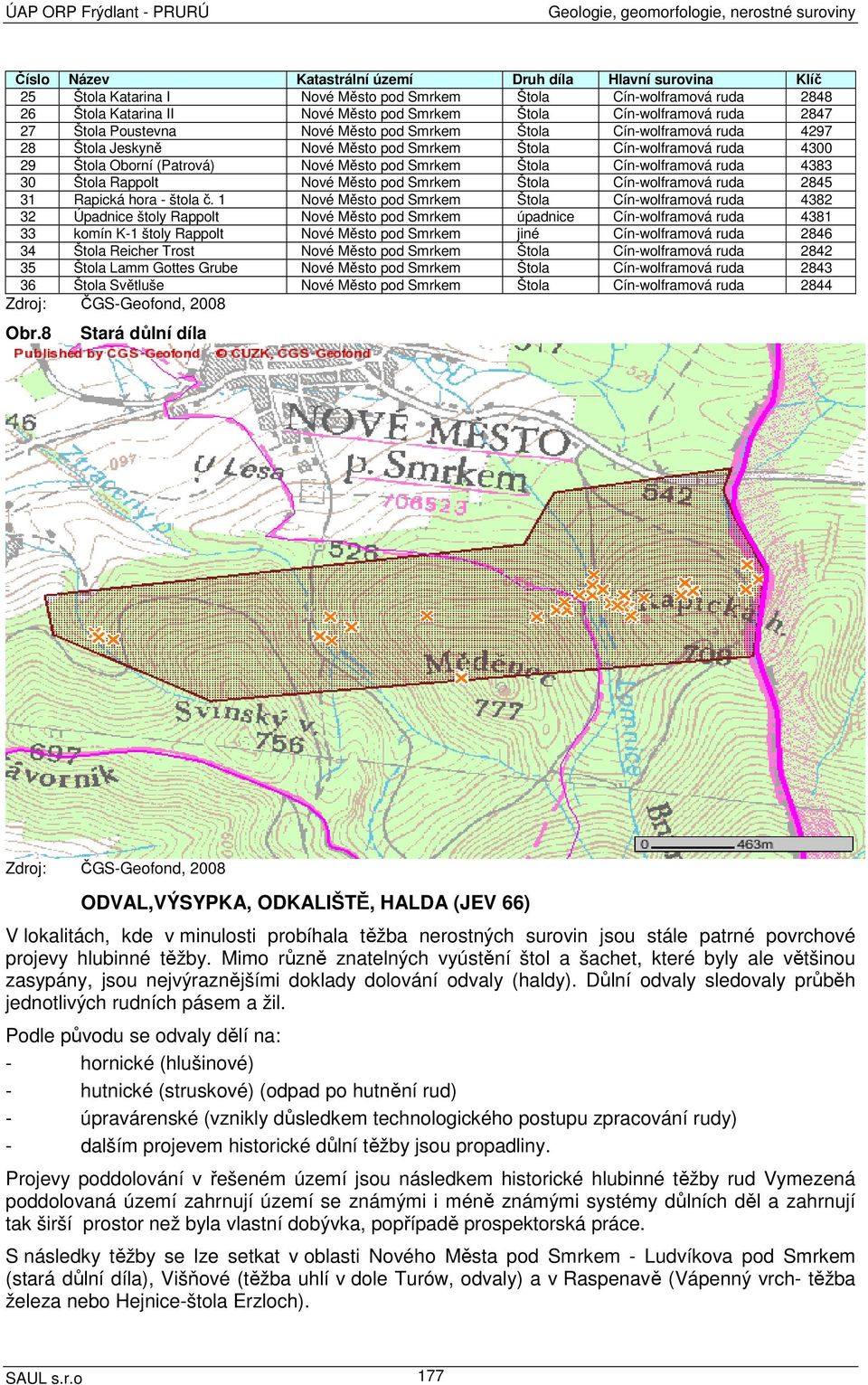 Štola Oborní (Patrová) Nové Město pod Smrkem Štola Cín-wolframová ruda 4383 30 Štola Rappolt Nové Město pod Smrkem Štola Cín-wolframová ruda 2845 31 Rapická hora - štola č.
