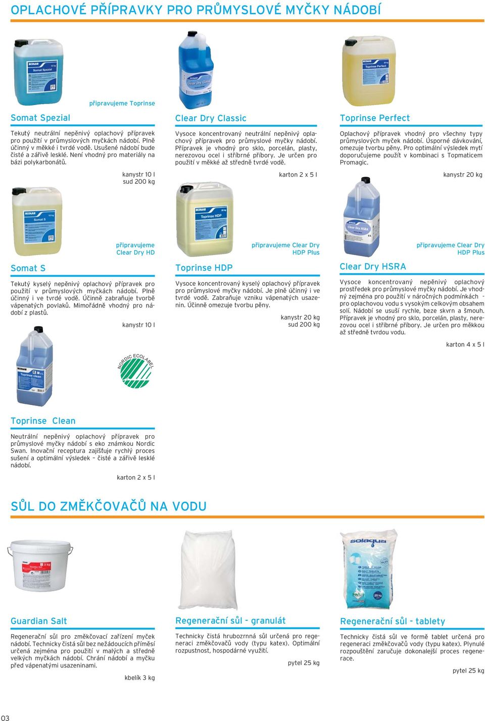 sud 200 kg Vysoce koncentrovaný neutrální nepěnivý oplachový přípravek pro průmyslové myčky nádobí. Přípravek je vhodný pro sklo, porcelán, plasty, nerezovou ocel i stříbrné příbory.