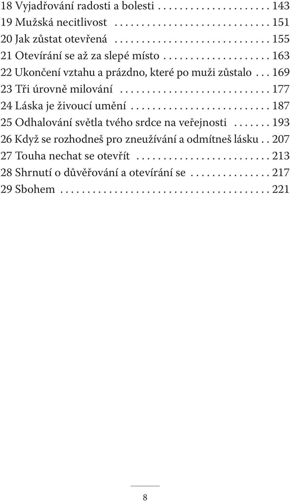 ........................... 177 24 Láska je živoucí umění.......................... 187 25 Odhalování světla tvého srdce na veřejnosti.
